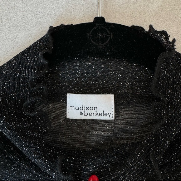 MADISON & BERKELEY SHEER SPARKLY LONG SLEEVE TOP - Picture 5 of 7